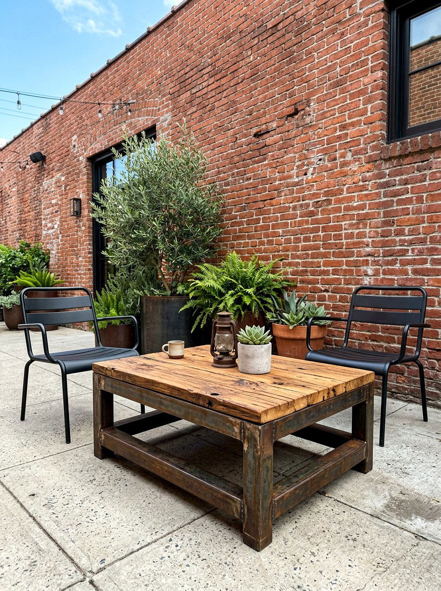 Industrial Metal Coffee Table - 30 outdoor coffee table ideas