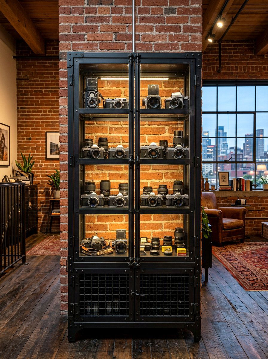 Industrial Metal Curio Cabinet - 30 curio cabinet styling ideas