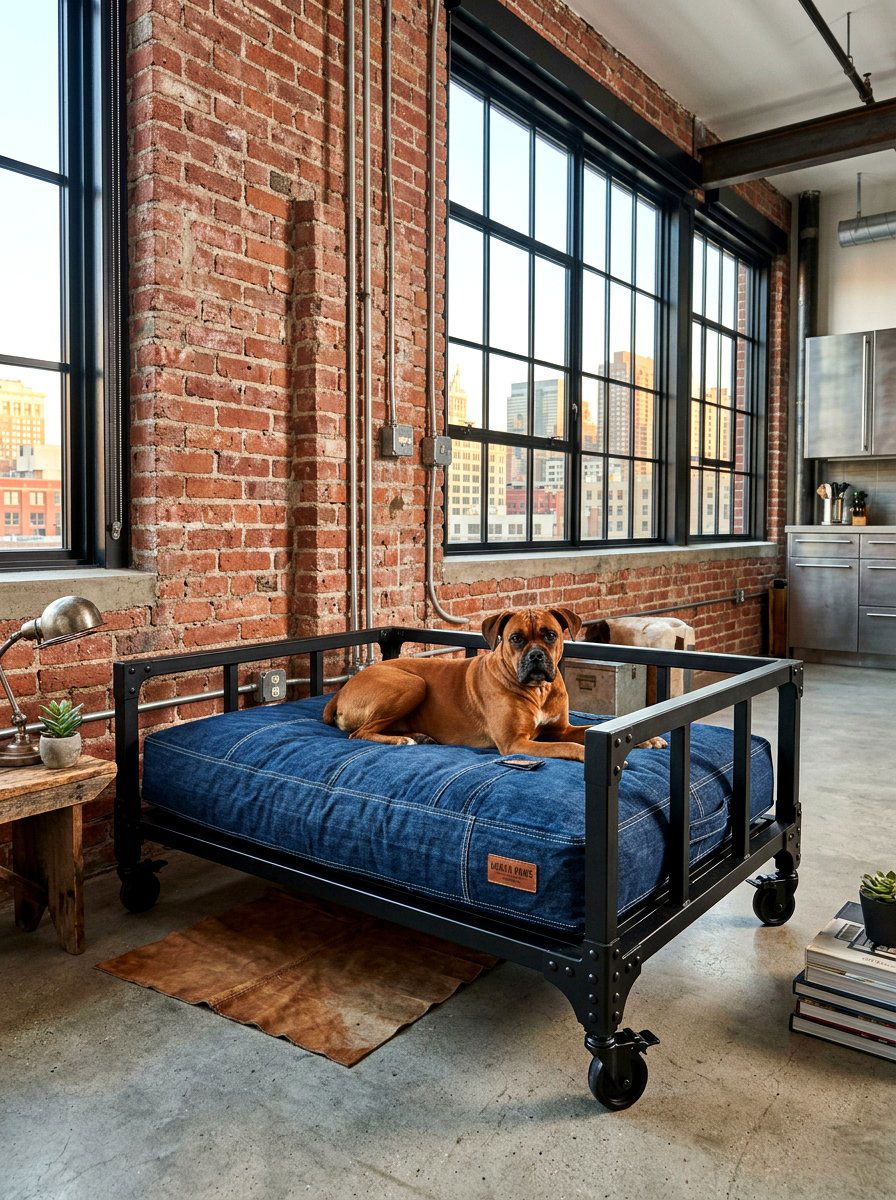 Industrial Metal Dog Bed - 30 pet basket styling ideas