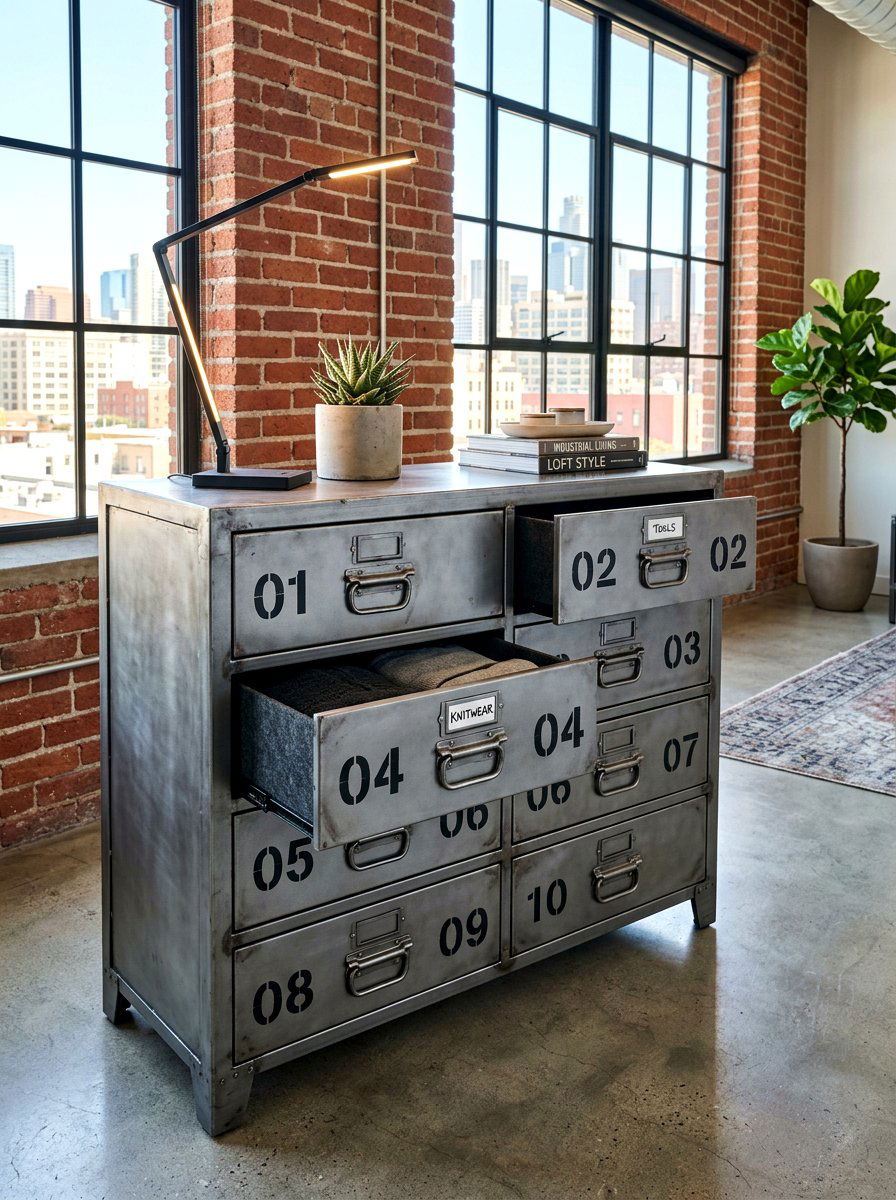 Industrial Metal Dresser - 30 organizing bedroom dresser ideas