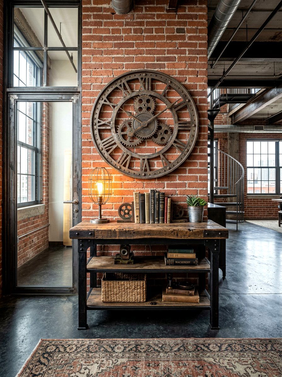 Industrial Metal Entry Table - 30 entryway table ideas