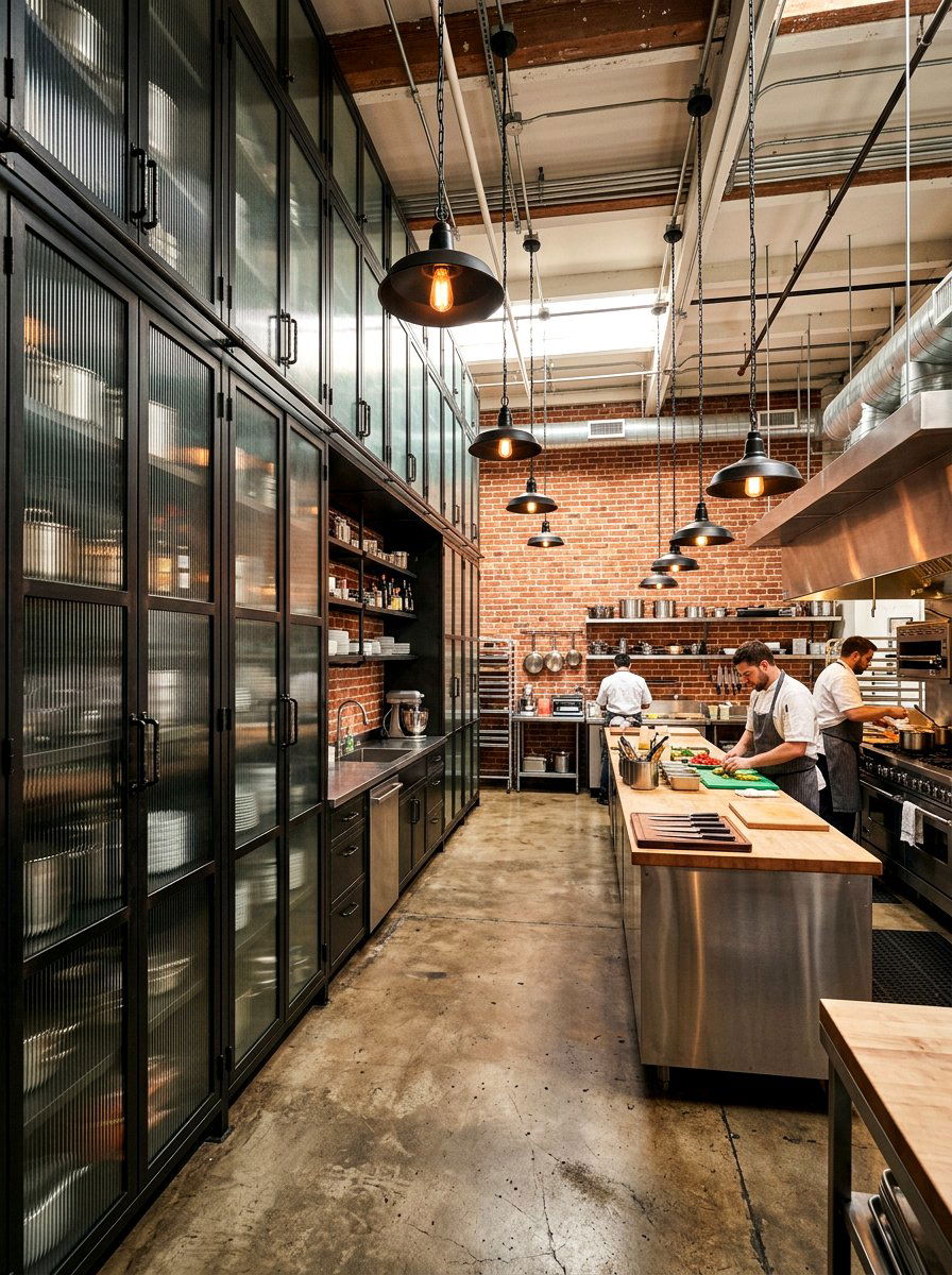 Industrial Metal Frame Cabinets - 30 floor to ceiling kitchen cabinets ideas