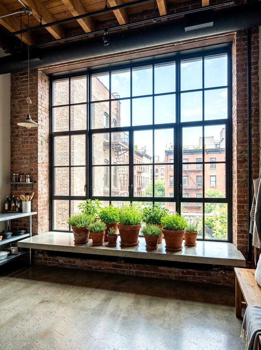 Industrial Metal Garden Window - 30 greenhouse window kitchen ideas