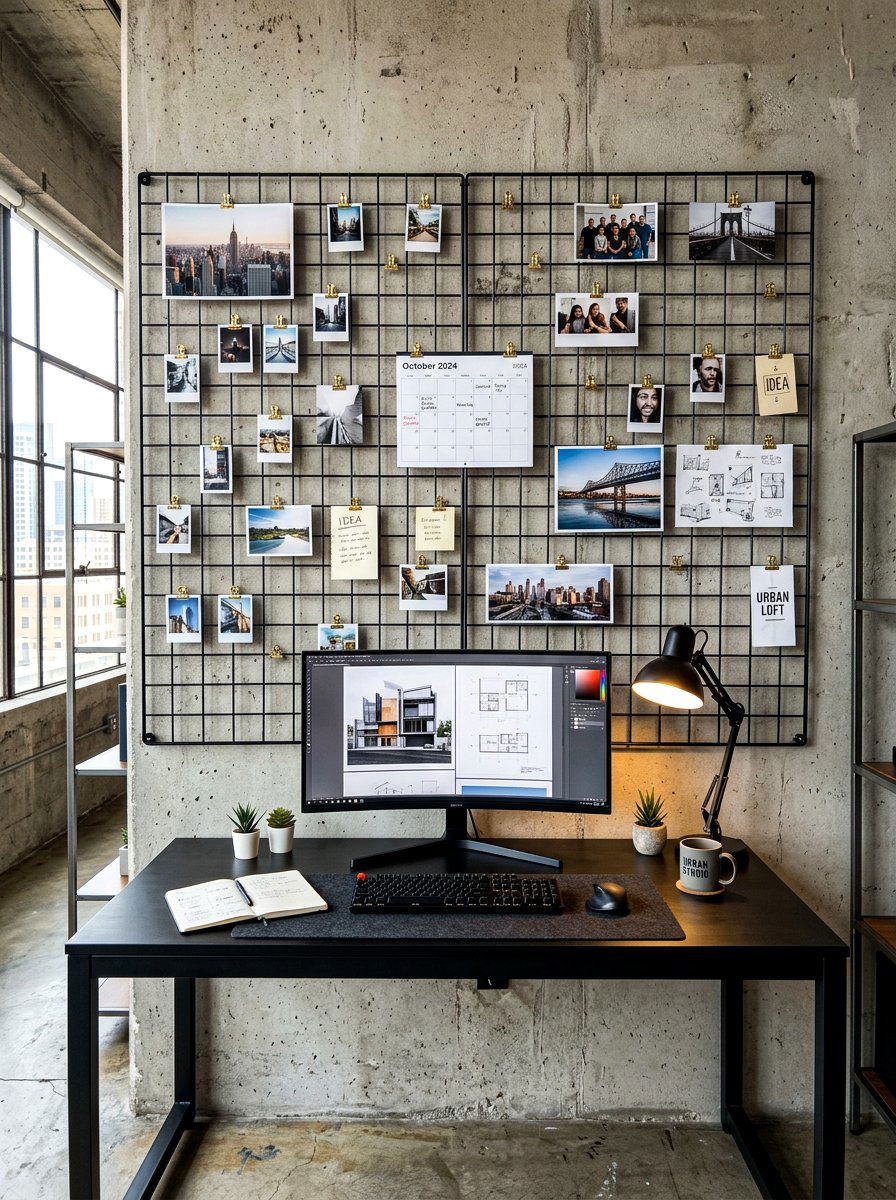 Industrial Metal Grid System - 30 family command center ideas