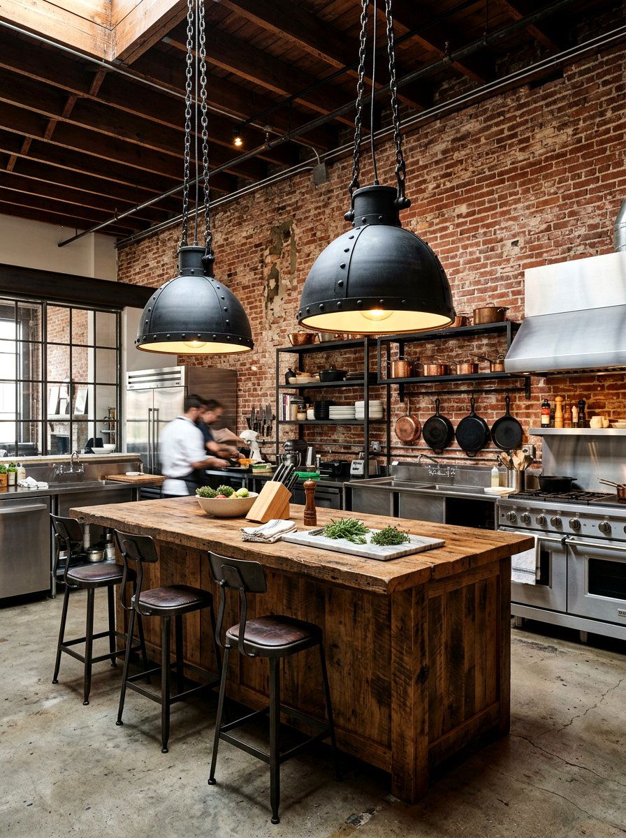 Industrial Metal Island Light - 30 oversized pendant lighting ideas