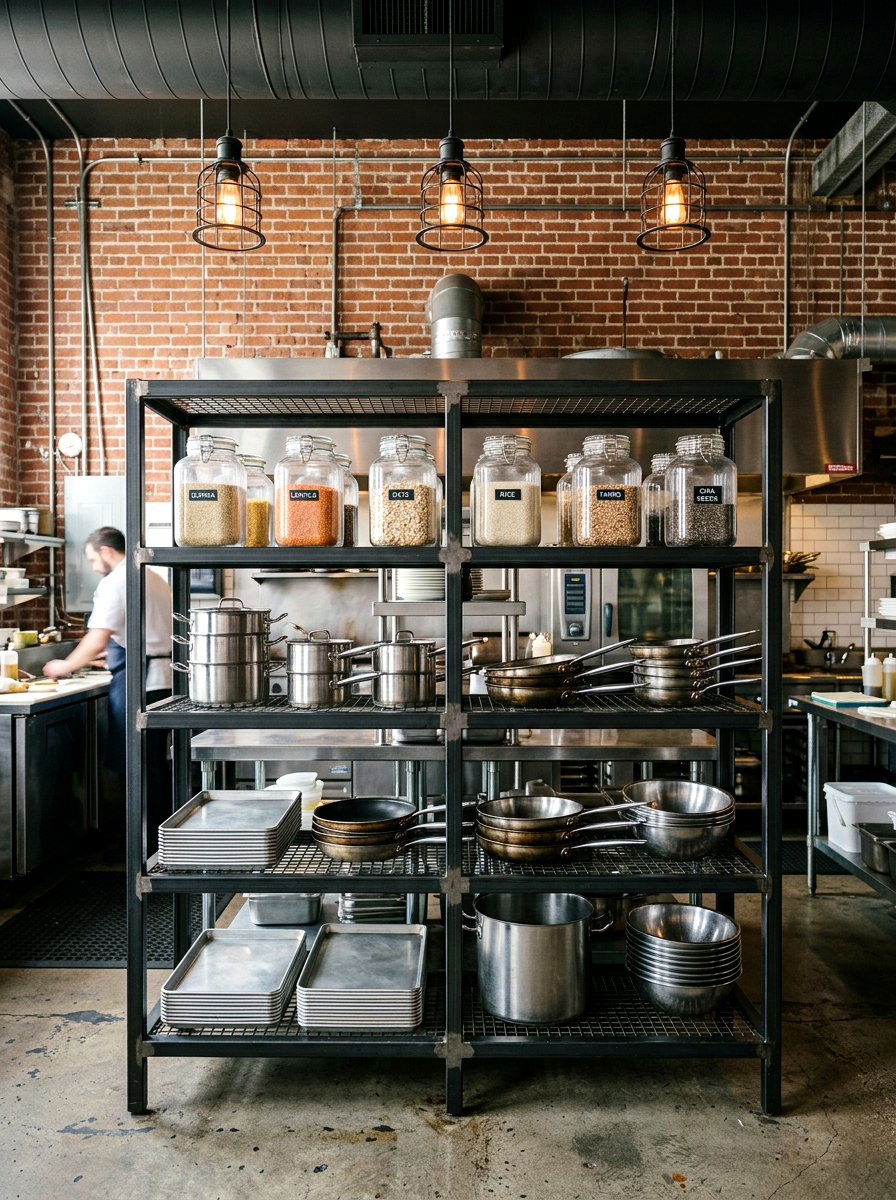 Industrial Metal Kitchen Shelves - 30 kitchen open shelf styling ideas