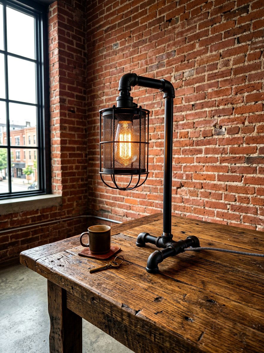 Industrial Metal Lamp - 30 foyer lamp styling ideas