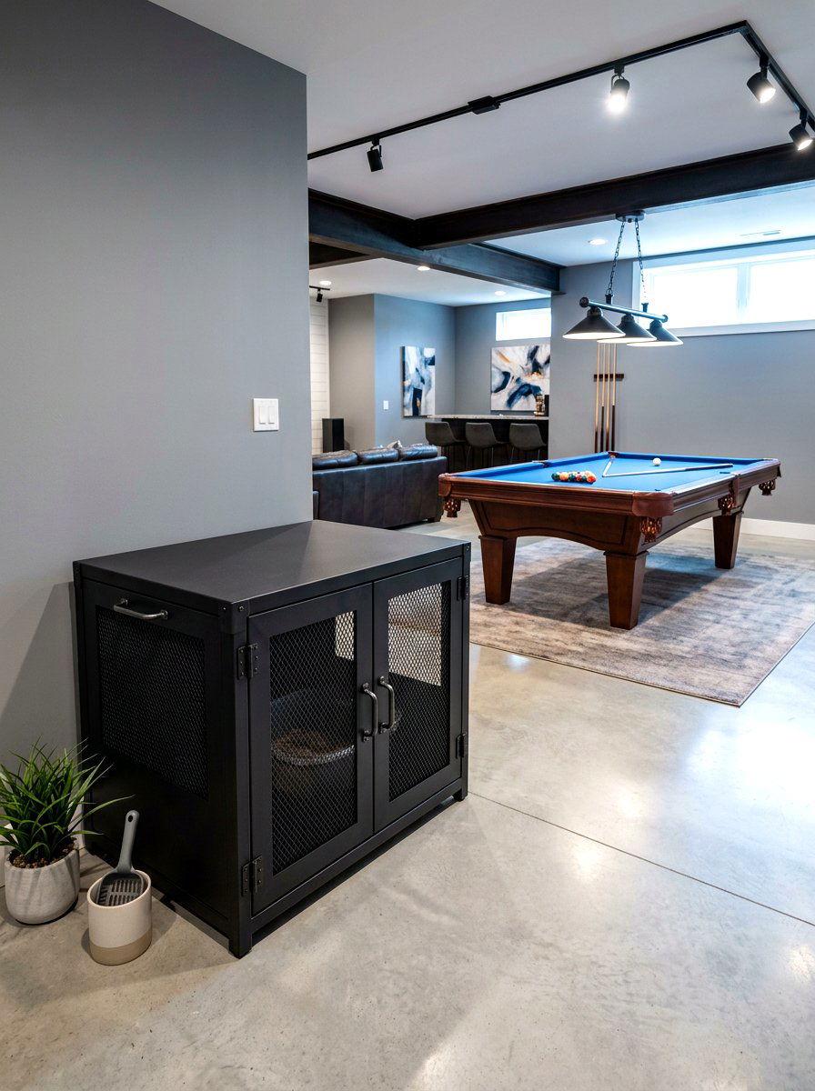 Industrial Metal Litter Box Cabinet - 30 litter box enclosure ideas