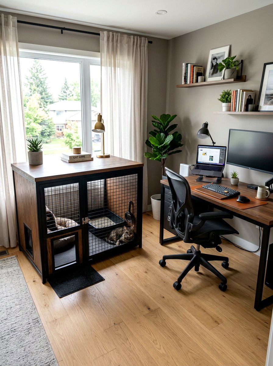 Industrial Metal Litter Box Enclosure - 30 hidden litter box furniture ideas