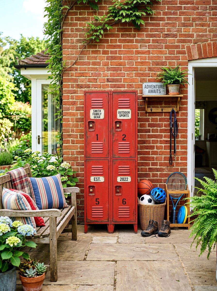 Industrial Metal Locker - 30 patio storage cabinet ideas