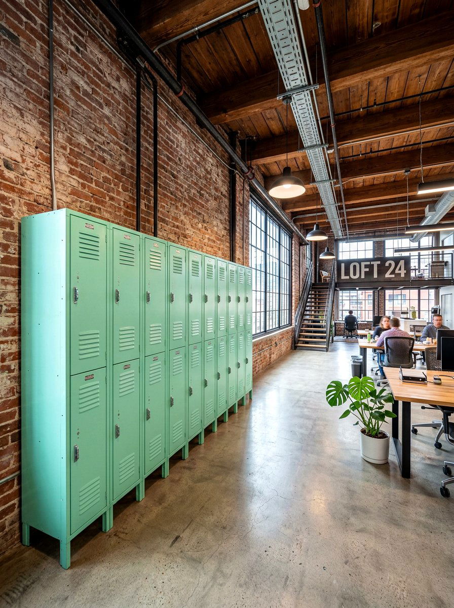 Industrial Metal Lockers - 30 office file storage ideas