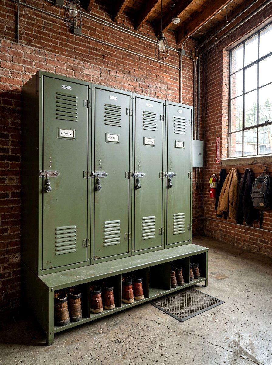 Industrial Metal Mudroom Locker Wall - 30 mudroom locker wall ideas