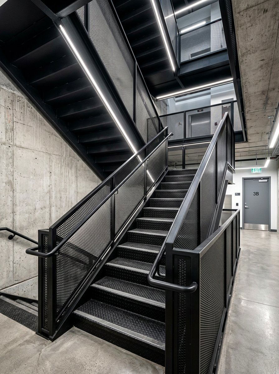 Industrial Metal Panel - 30 staircase wall panel ideas