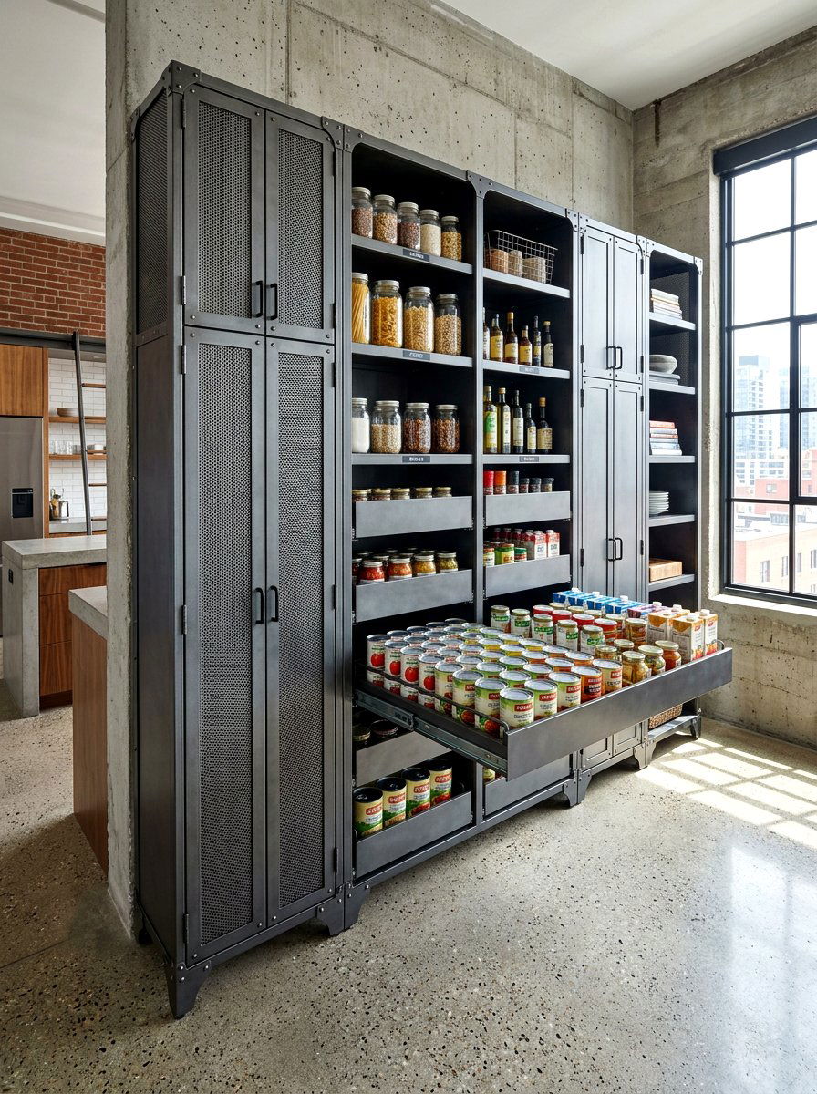 Industrial Metal Pantry Cabinet Unit - 30 file drawer kitchen ideas