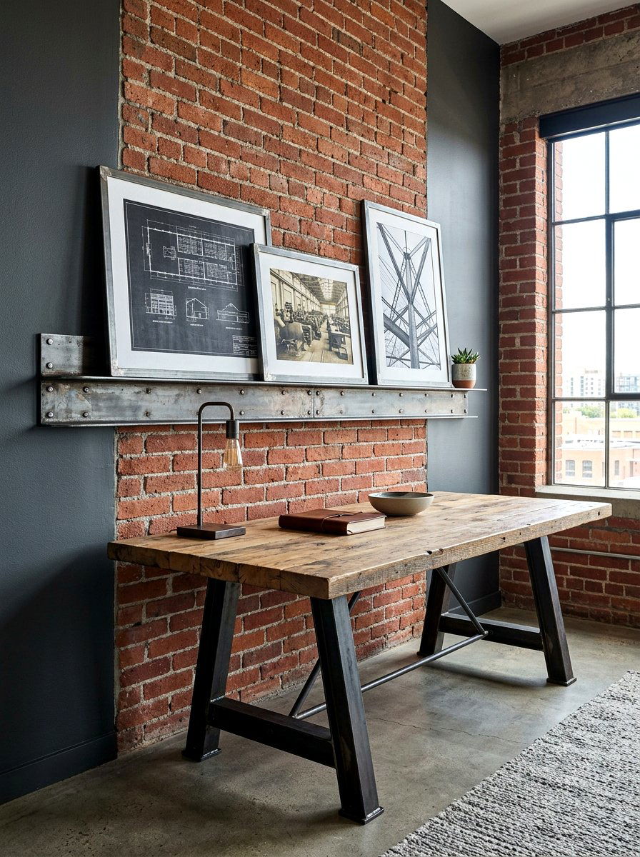 Industrial Metal Picture Ledge - 30 dining room picture ledge ideas