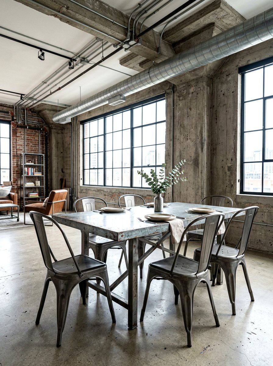 Industrial Metal Set - 30 apartment breakfast nook ideas