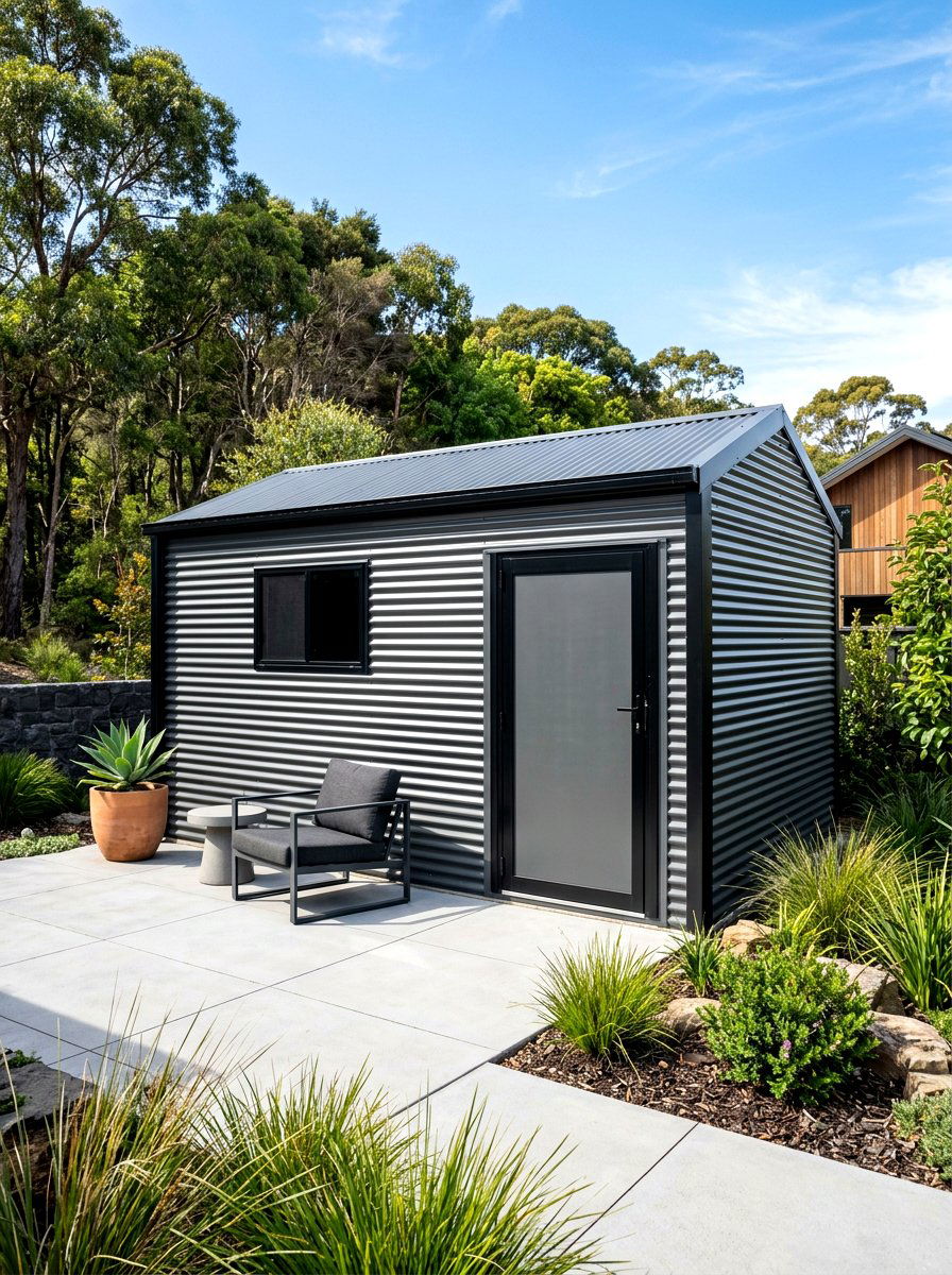 Industrial Metal Shed - 30 outdoor storage shed ideas