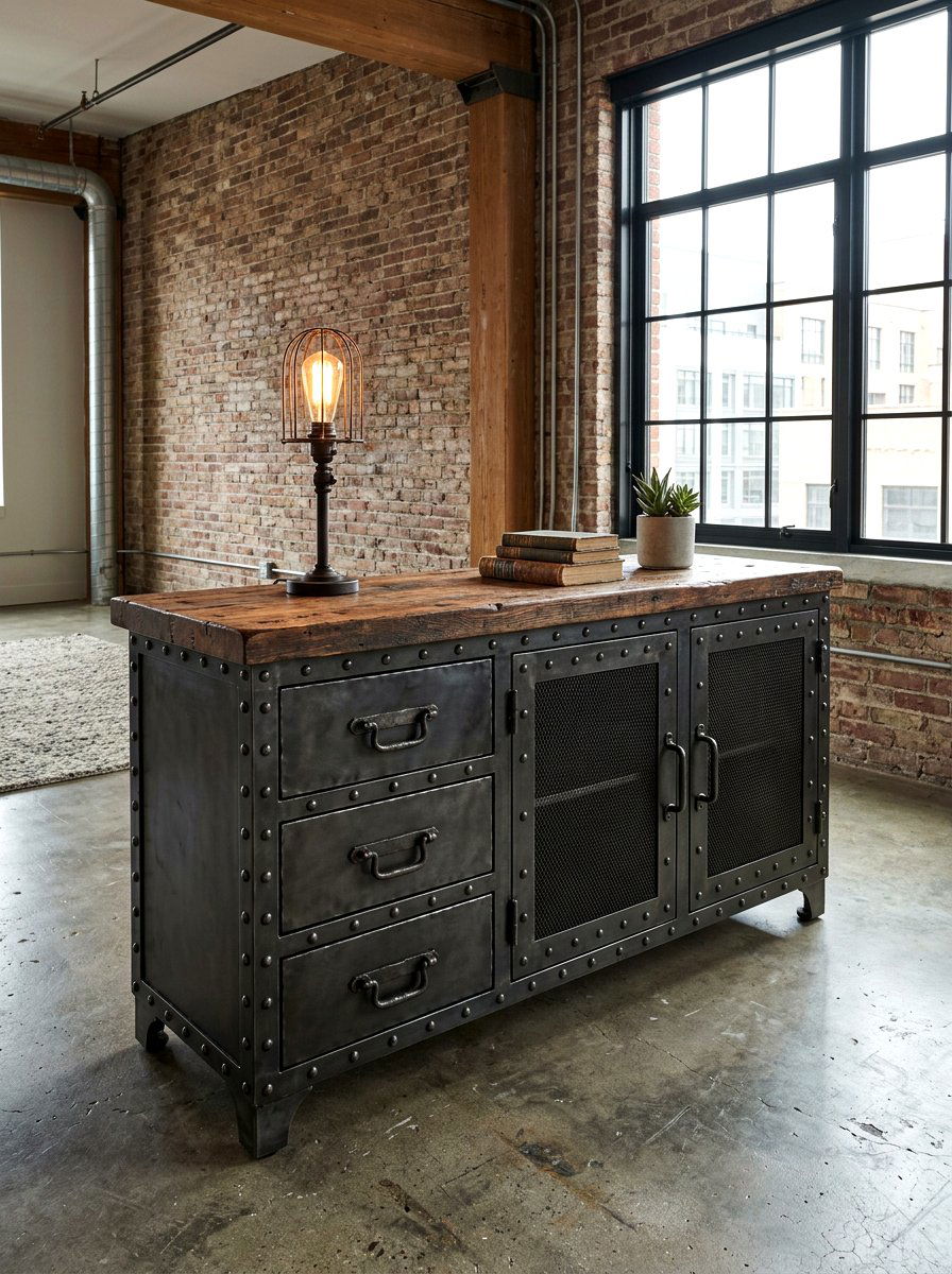 Industrial Metal Sideboard - 30 sideboard decor ideas