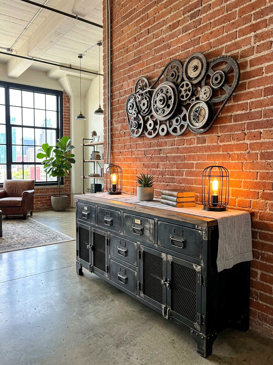 Industrial Metal Sideboard - 30 dining buffet styling ideas