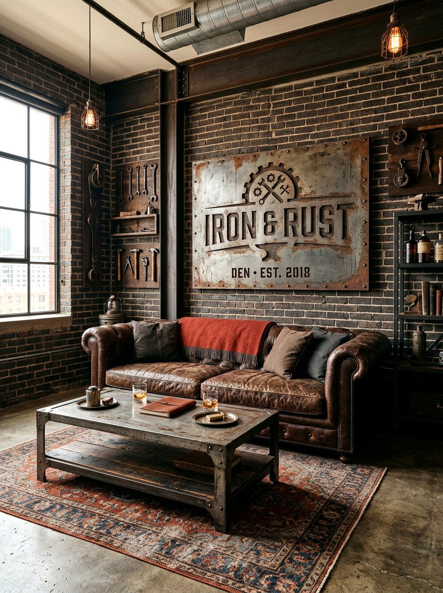Industrial Metal Sign - 30 oversized wall art ideas