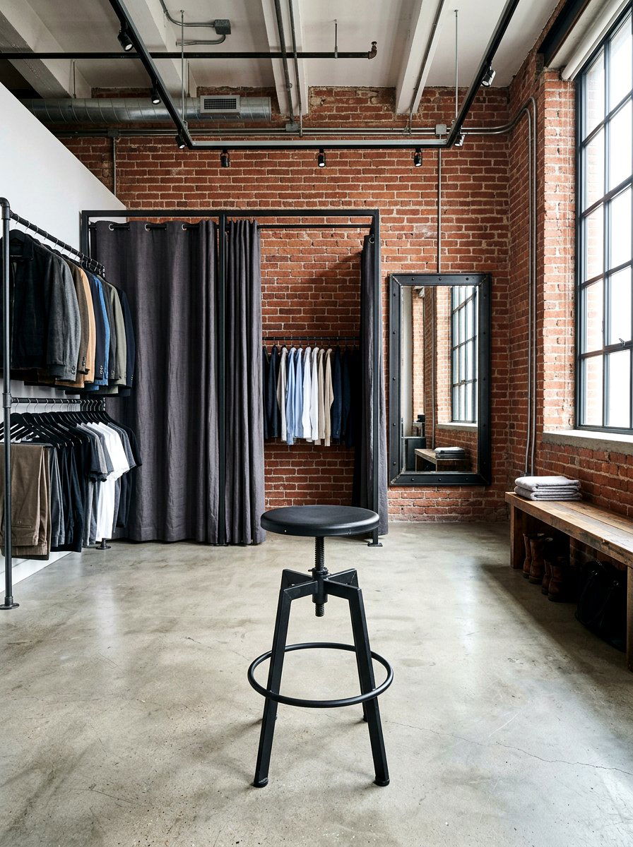 Industrial Metal Stool - 30 dressing room seating ideas