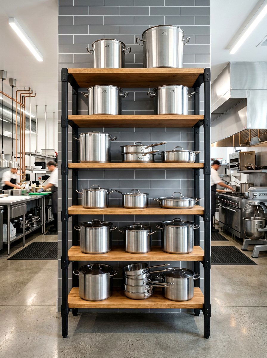 Industrial Metal Storage Rack - 30 furniture style kitchen ideas