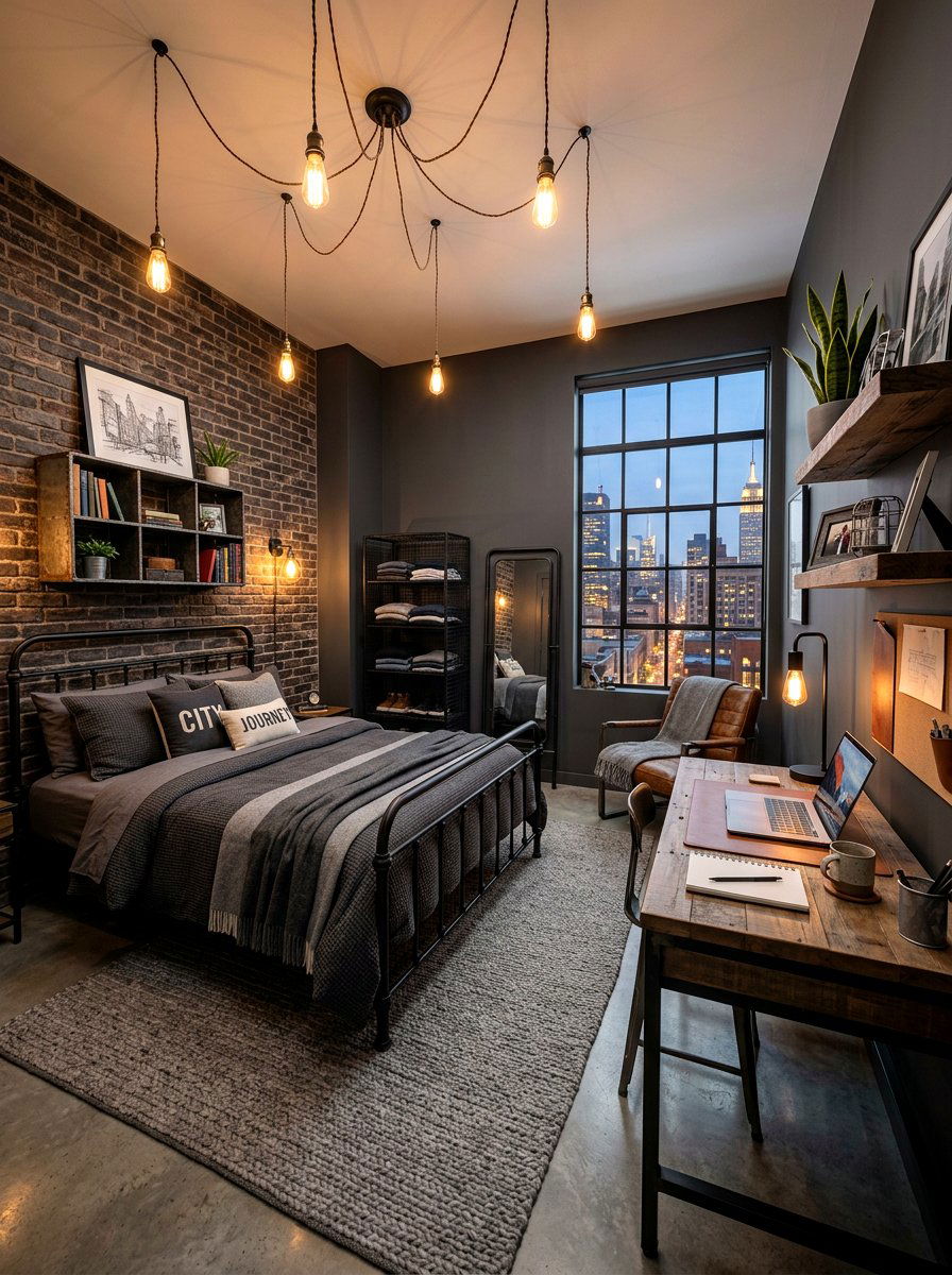 Industrial Metal Teen Room - 30 minimalist teen room ideas