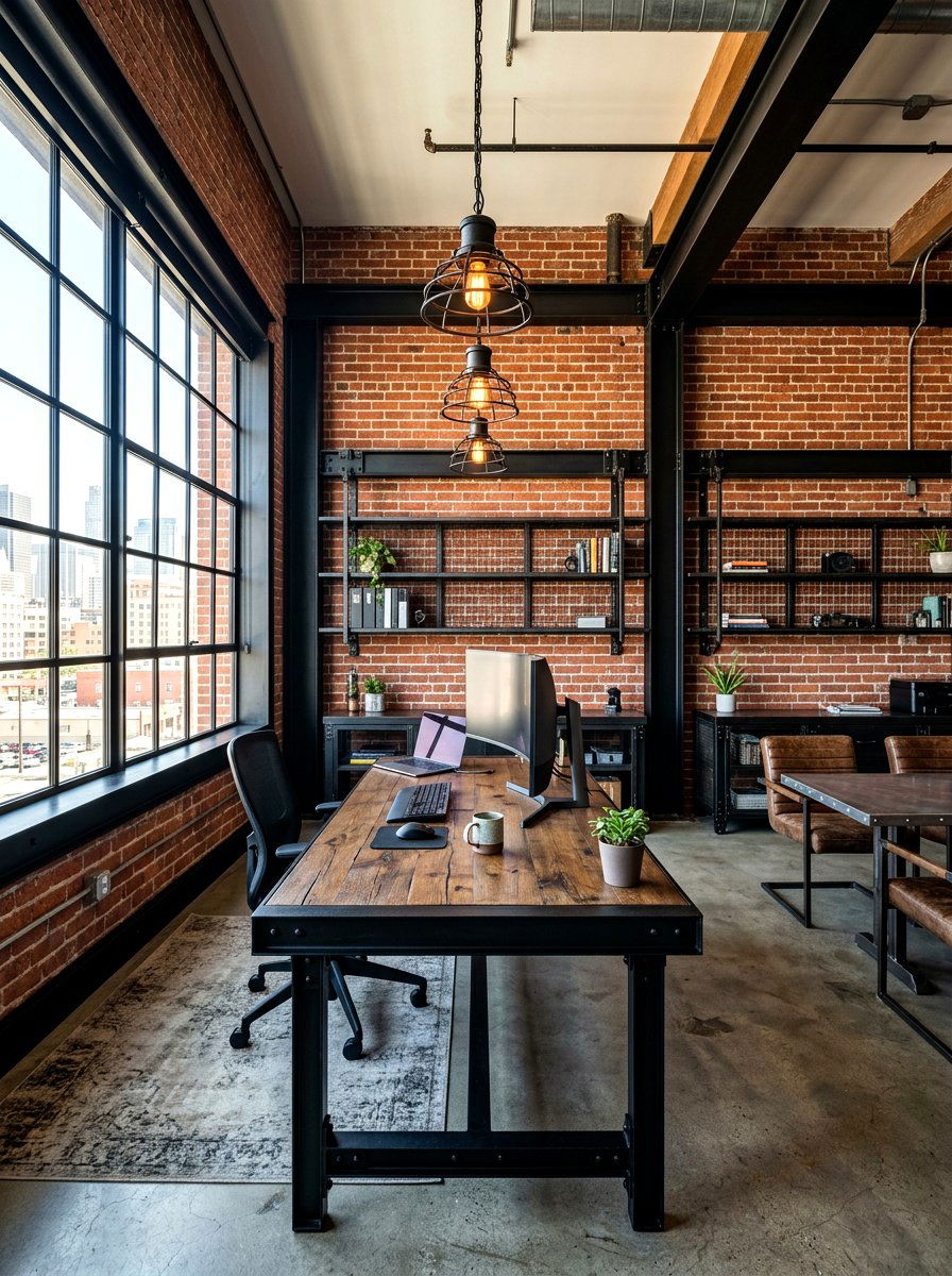 Industrial Metal Trim Accents - 30 office wall molding ideas