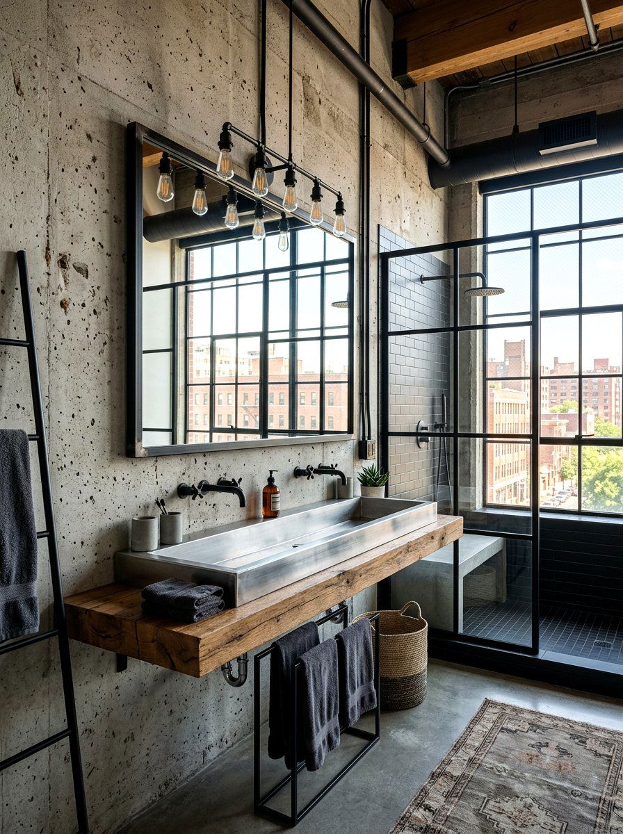 Industrial Metal Trough Sink - 30 trough sink bathroom ideas