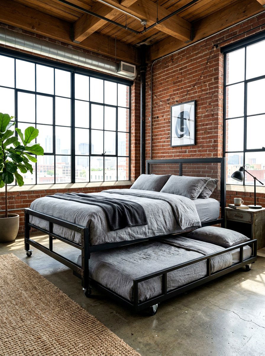 Industrial Metal Trundle Bed - 30 trundle bed ideas