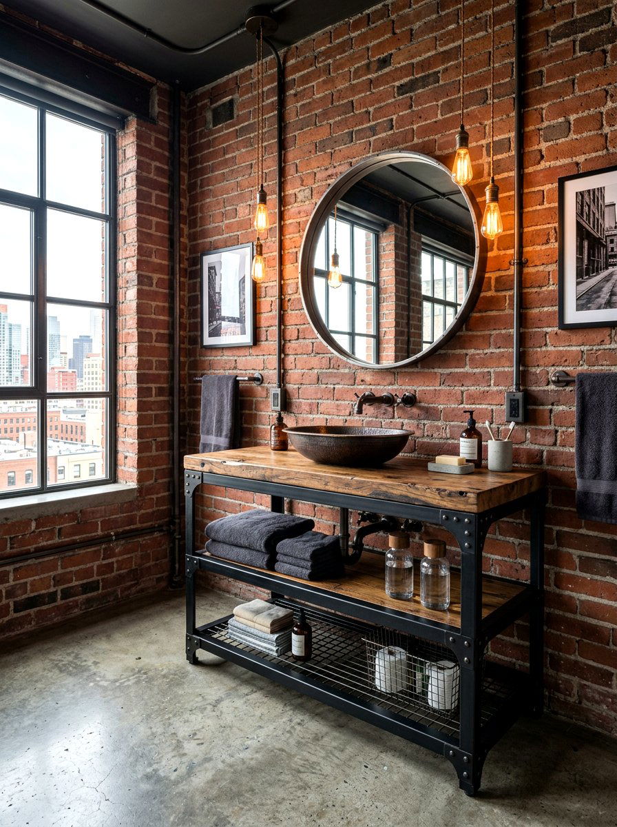 Industrial Metal Vanity - 30 bathroom vanity ideas