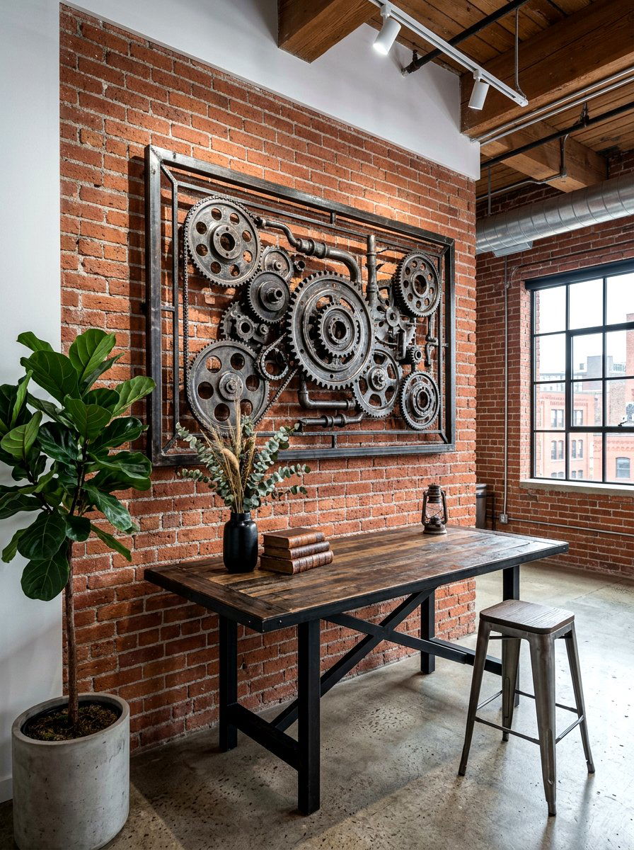 Industrial Metal Wall Decor - 30 entryway wall decor ideas