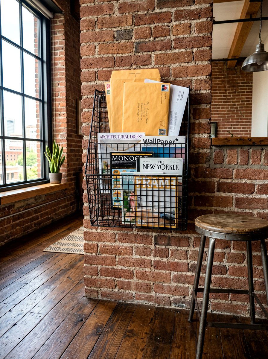 Industrial Metal Wire Basket - 30 mail organization ideas