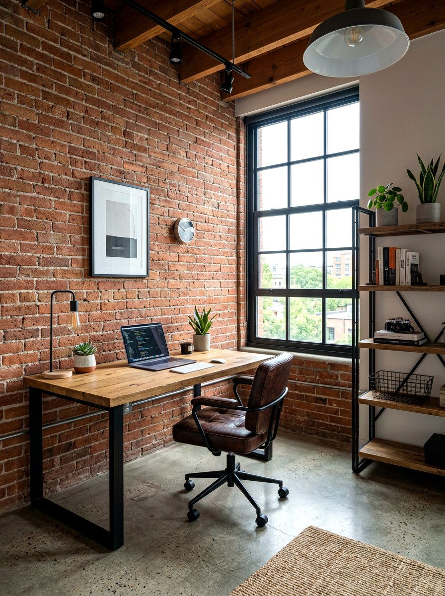 Industrial Minimalist Home Office - 30 minimalist home office ideas