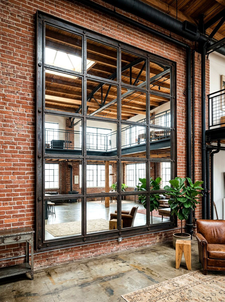 Industrial Mirror Wall - 30 mirror wall bathroom ideas