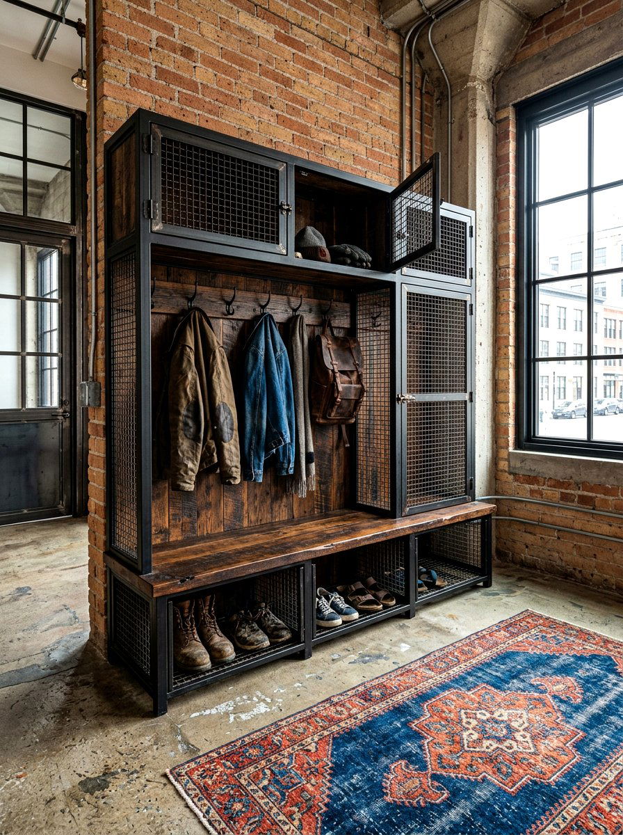 Industrial Mudroom Locker - 30 mudroom locker ideas