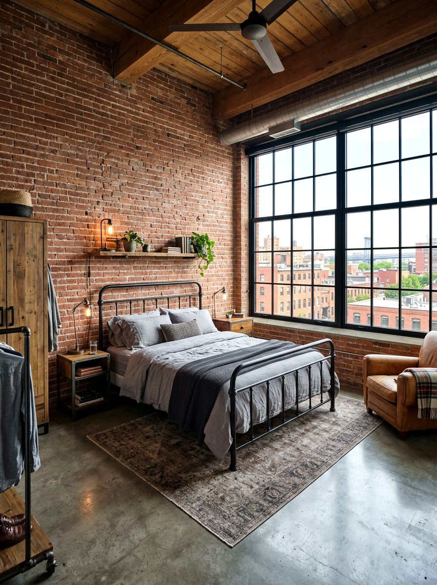 Industrial Neutral Bedroom - 30 neutral bedroom ideas