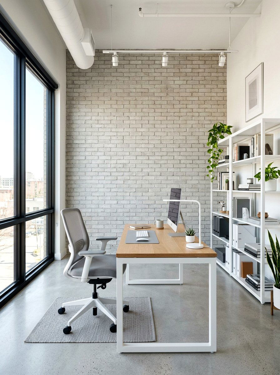 Industrial Neutral Office Style - 30 calm neutral office ideas