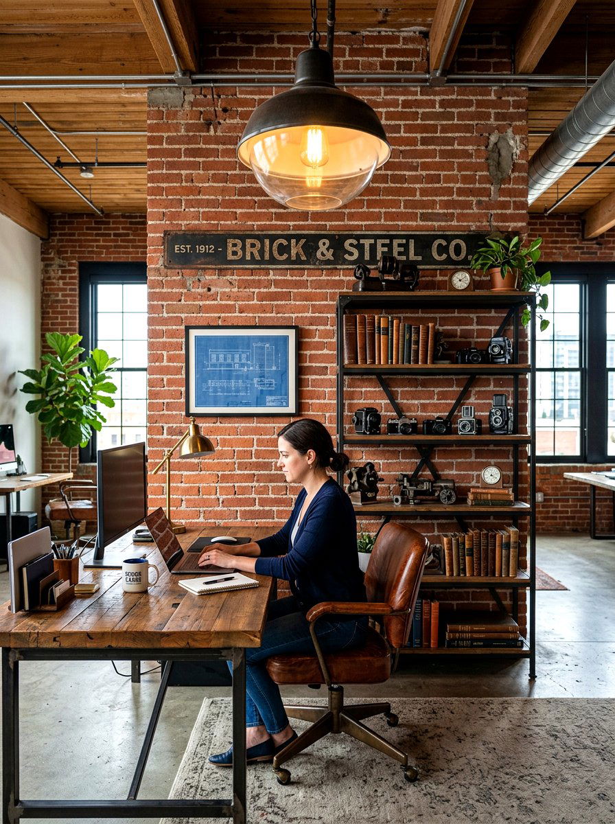 Industrial Office Decor - 30 Pinterest home office ideas