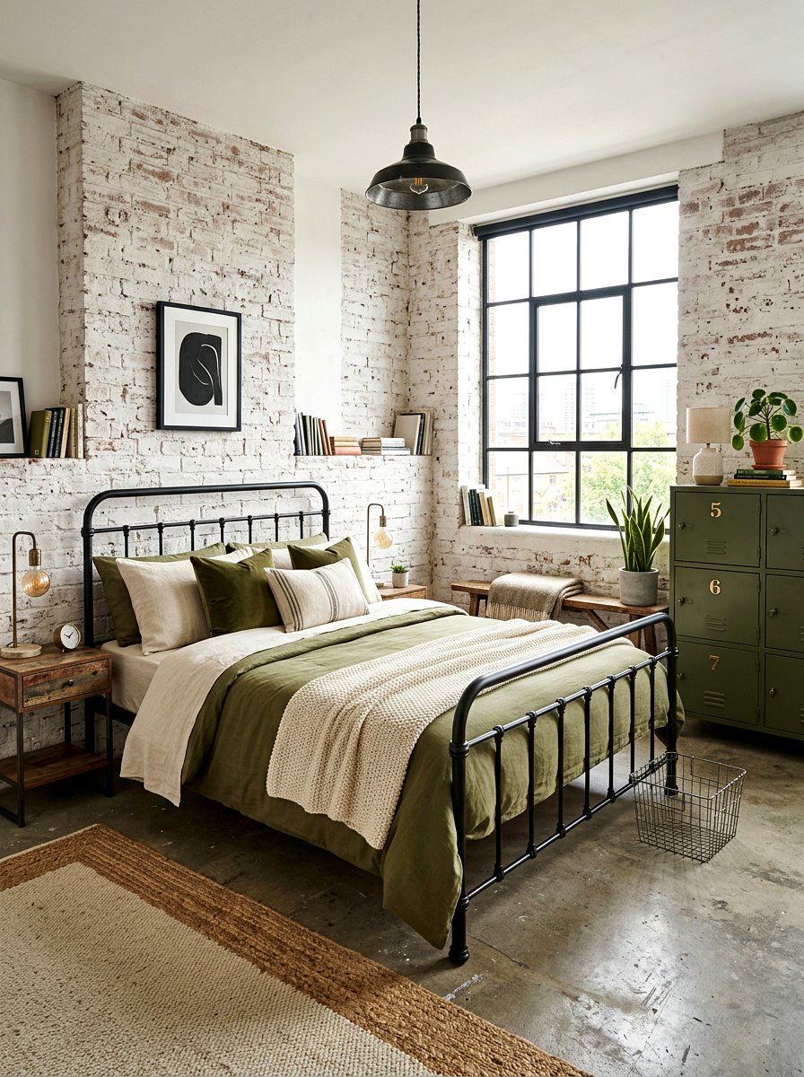 Industrial Olive And Cream Bedroom - 30 olive and cream bedroom ideas