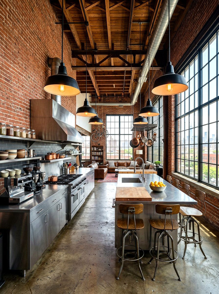 Industrial Open Kitchen - 30 open kitchen ideas