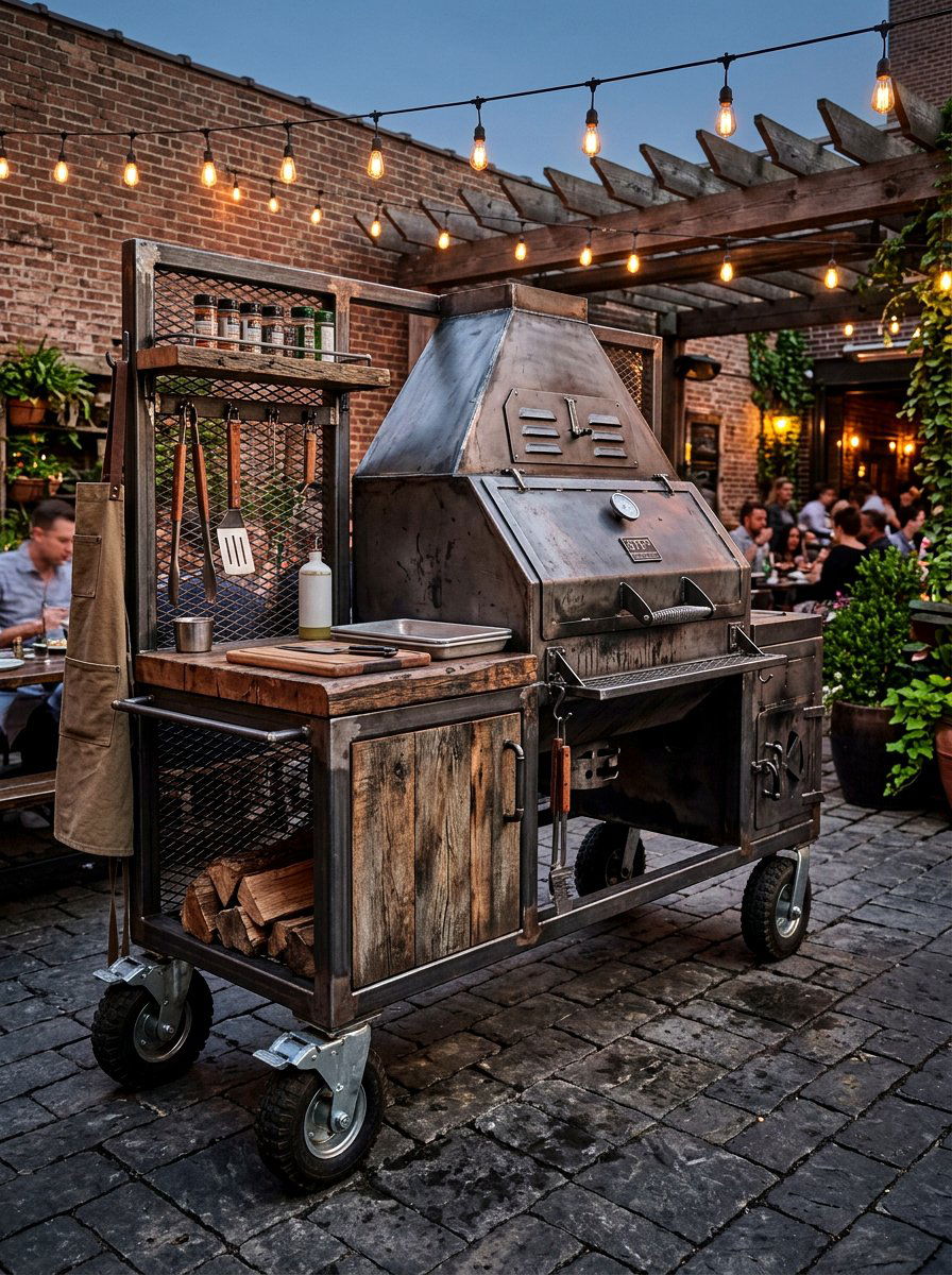Industrial Outdoor Grill - 30 bbq area ideas