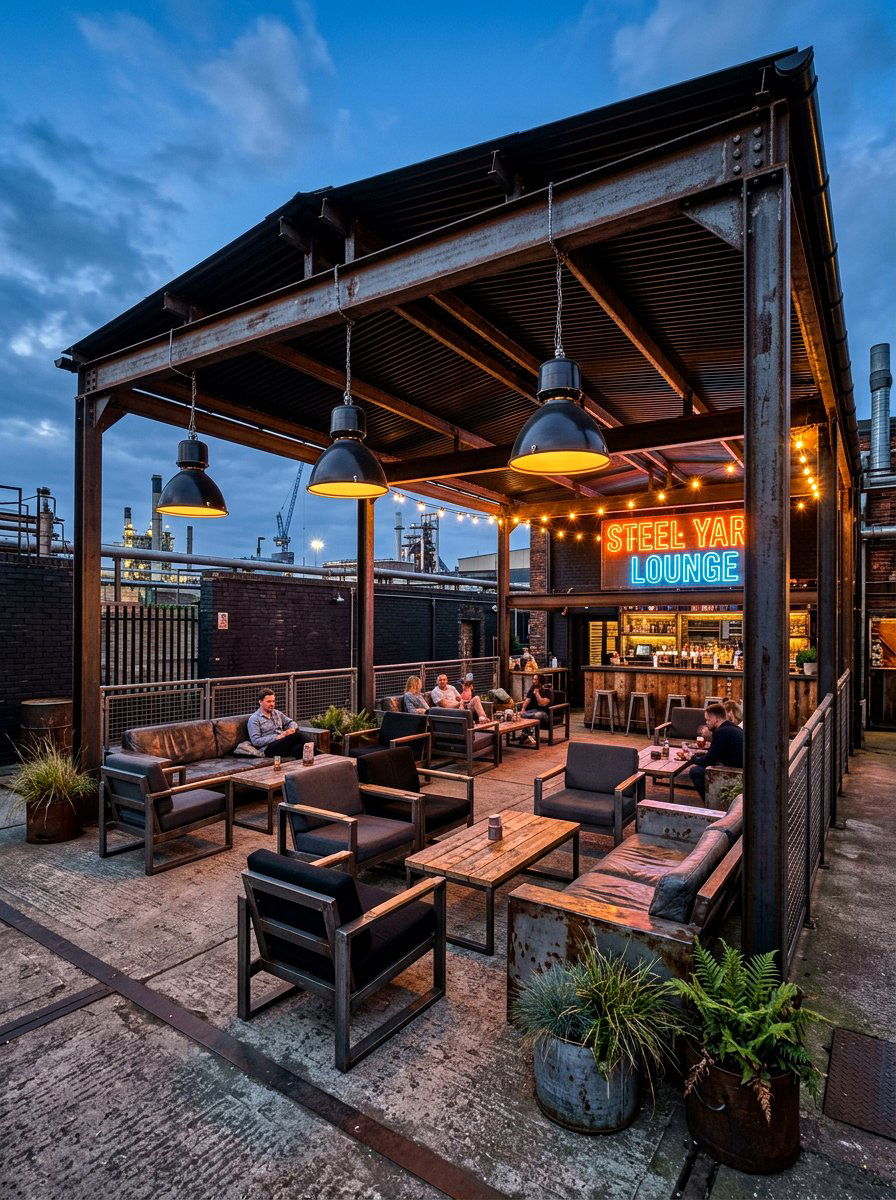 Industrial Outdoor Lounge - 30 cabana lounge ideas