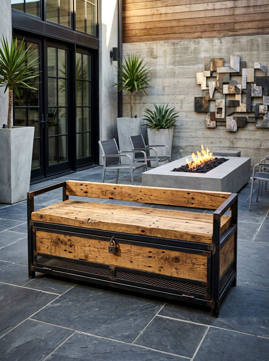 Industrial Outdoor Storage Bench - 30 outdoor storage bench ideas