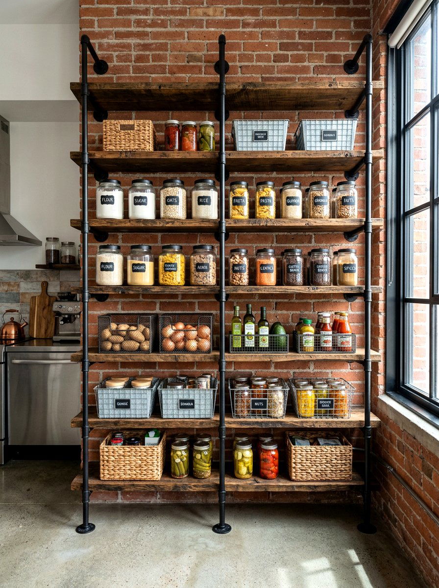 Industrial Pantry Shelves - 30 pantry shelving ideas