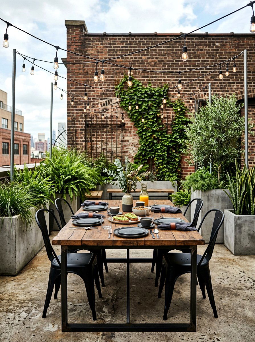 Industrial Patio Brunch - 30 brunch patio setup ideas