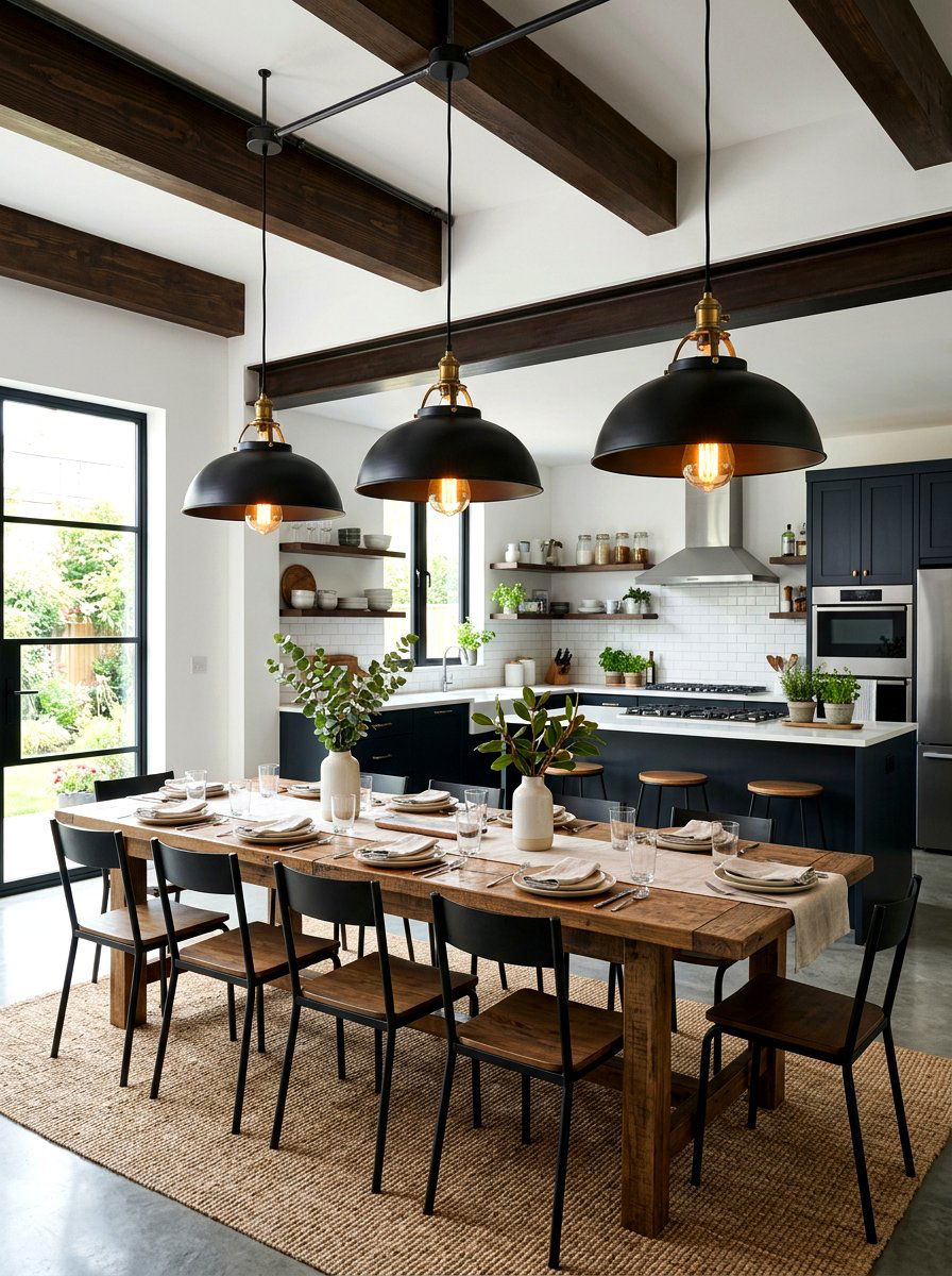 Industrial Pendant Lighting - 30 bistro dining room ideas