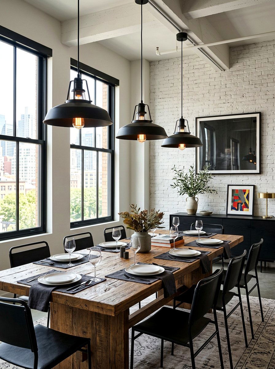 Industrial Pendant Lighting - 30 cafe style dining ideas