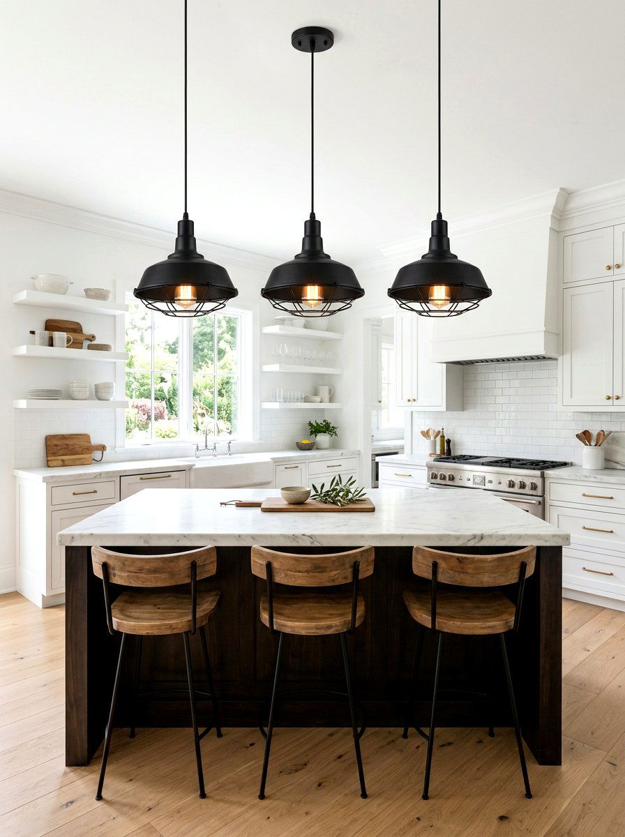 Industrial Pendant Lighting - 30 modern farmhouse decor ideas