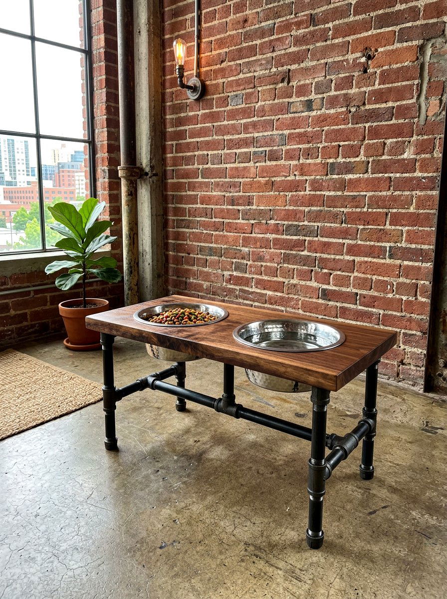 Industrial Pet Feeding Station - 30 mudroom pet feeding ideas